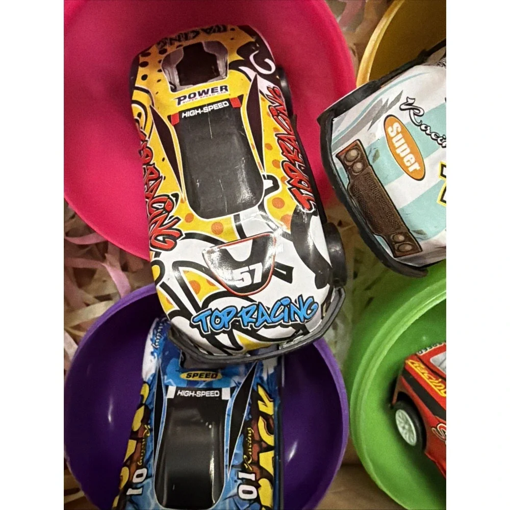 HiDreamy 12 Pack Pre-Filled Easter Eggs with Die-Cast Racing Cars Party Favors